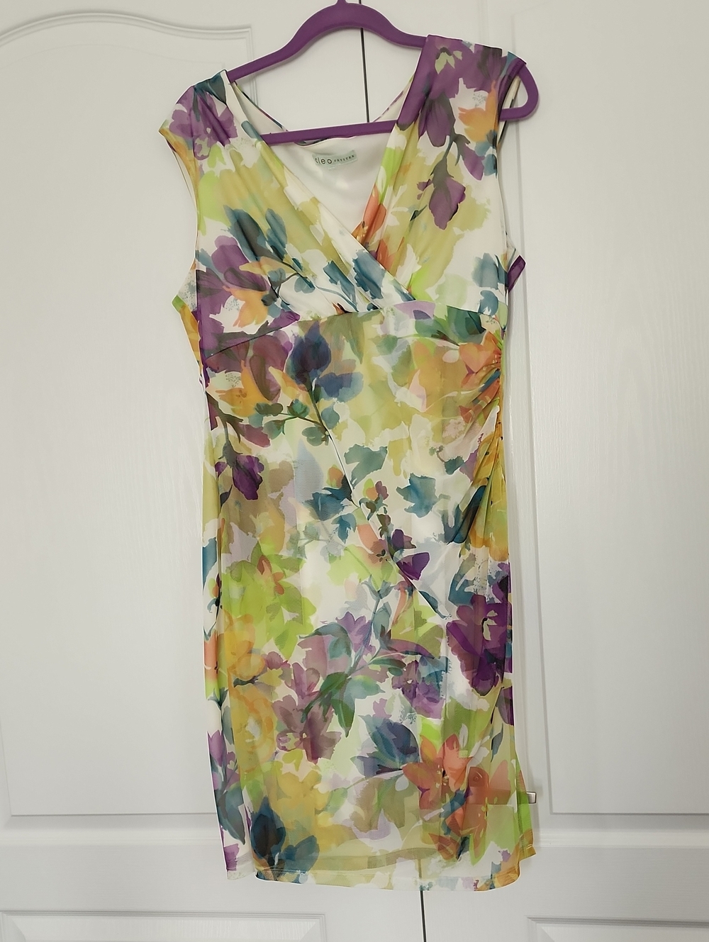 Cleo Beautiful Watercolor Floral Sleeveless Midi Dress
